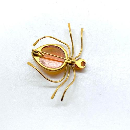 Broche ancienne en ambre naturel de la Baltique plaquée or -, Verzamelen, Mineralen en Fossielen