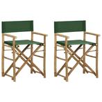 vidaXL Regisseursstoelen 2 st inklapbaar groen bamboe en, Verzenden, Nieuw