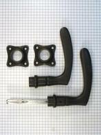 Set deurkukken ijzer geroest (plat) INCLUSIEF rozetten, Doe-het-zelf en Bouw, Nieuw, Overige materialen, Klink of Kruk