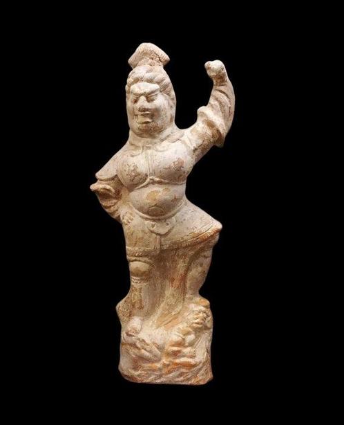 Oud-Chinees - Tempelwachter in harnas - Dynastie Tang, Antiek en Kunst, Antiek | Overige Antiek