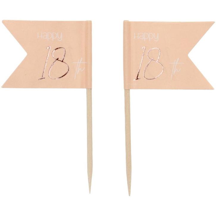 Prikkers 18 Jaar Rose Goud 6,5cm 36st, Hobby en Vrije tijd, Feestartikelen, Nieuw, Verzenden