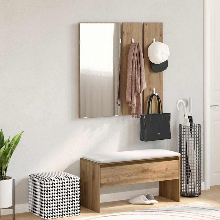 vidaXL Halmeubelset bewerkt hout artisanaal eikenkleur, Huis en Inrichting, Overige Huis en Inrichting, Nieuw, Verzenden