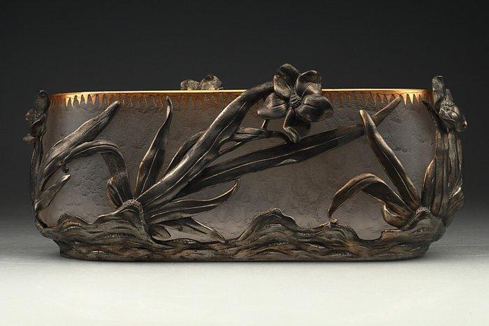 Daum / Baccarat(?) - Jardinière - Verzilverd, Antiek en Kunst, Antiek | Glaswerk en Kristal