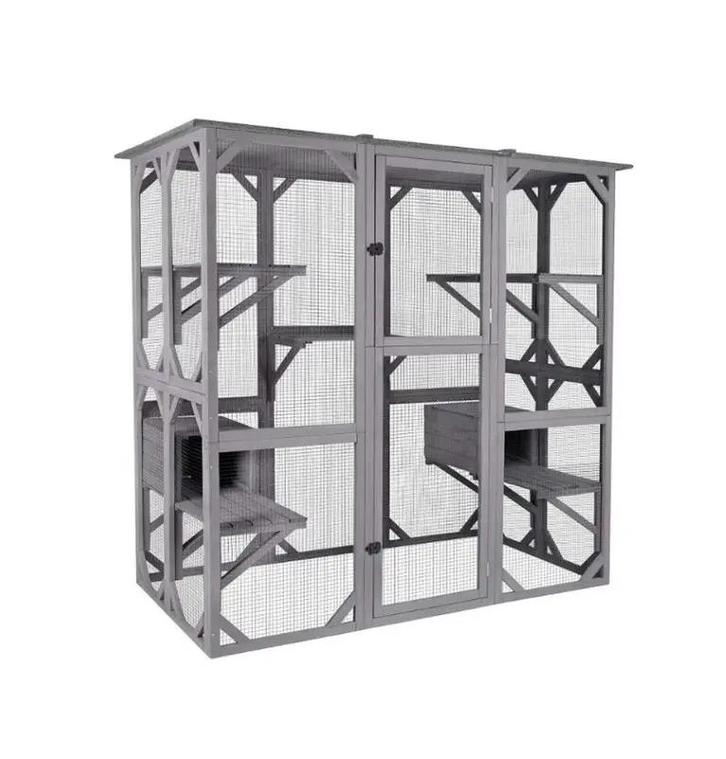 MaxxPet Kattenkooi - kattenvolière - 166x90x180cm Grijs, Dieren en Toebehoren, Katten-accessoires, Nieuw, Ophalen of Verzenden