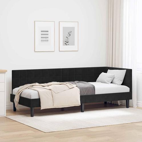 vidaXL met hoofdeinde Zwart 80 x 200 cm Fluweel, Huis en Inrichting, Slaapkamer | Bedden, Nieuw, Verzenden