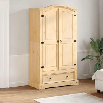 vidaXL Kledingkast Corona 102x52x186 cm massief grenenhout, Huis en Inrichting, Kasten | Kleerkasten, Verzenden, Nieuw