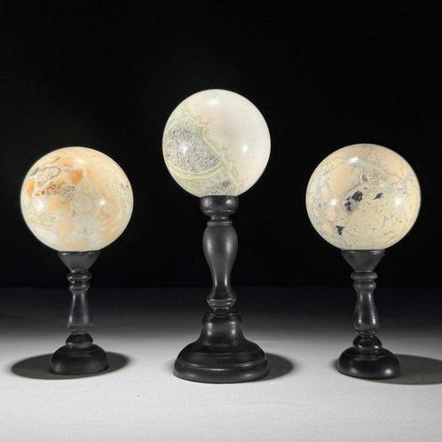 GEEN RESERVEPRIJS - Prachtige set van 3 onyx stenen Bollen, Antiek en Kunst, Kunst | Designobjecten