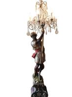 Lampe - Ancien luminaire représentant un maure en bois, Antiquités & Art