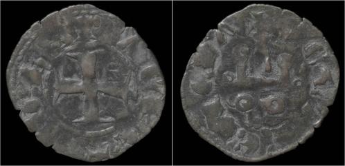 1322-1333ad Crusader Archaia John of Gravina billon denie..., Postzegels en Munten, Munten en Bankbiljetten | Verzamelingen, Verzenden