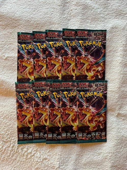 Pokémon - 10 Booster pack - Pokemon Ruler of the Black Flame, Hobby en Vrije tijd, Verzamelkaartspellen | Pokémon