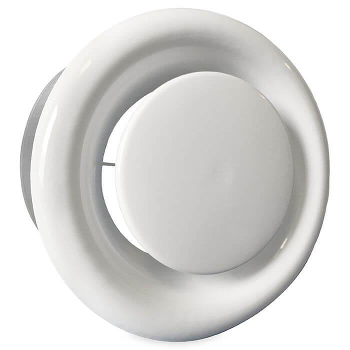 Rooster/ventiel (afzuiging) Ø 125mm staal - wit - MET BUS, Doe-het-zelf en Bouw, Ventilatie en Afzuiging, Nieuw, Verzenden