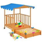 vidaXL Kinderspeelhuis met zandbak UV50 vurenhout blauw, Enfants & Bébés, Verzenden