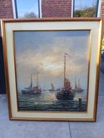 Peter Brouwer (1935-2010) - Botters op open zee, Antiek en Kunst, Kunst | Schilderijen | Klassiek