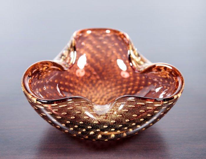 Vintage Murano Glass Gold, Barovier & Toso - Schotel -, Antiek en Kunst, Antiek | Glaswerk en Kristal
