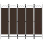 vidaXL Kamerscherm met 5 panelen 200x180 cm bruin, Huis en Inrichting, Verzenden, Nieuw