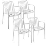 tectake Tuinstoelen Alcudia, weerbestendig, stapelbaar - wit, Tuin en Terras, Verzenden, Nieuw