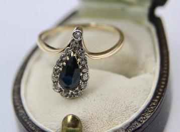 Handmade - Ring - 14 karaat Geel goud, Platina, oude, Handtassen en Accessoires, Ringen, Nieuw