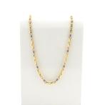 Bicolor gouden Monte Carlo schakel ketting; Heren | 59,5 cm, Handtassen en Accessoires, Kettingen, Ophalen of Verzenden, Gebruikt