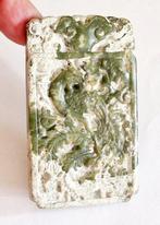 Chinois ancien Jade vert Talisman de perles de phénix - 83