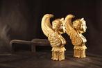 Vuurbok (2) - IJzer, Gilt bronze - Sphinx, Antiek en Kunst