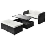 vidaXL Salon de jardin 4 pcs avec coussins Résine, Jardin & Terrasse, Verzenden, Neuf, Salons de jardin