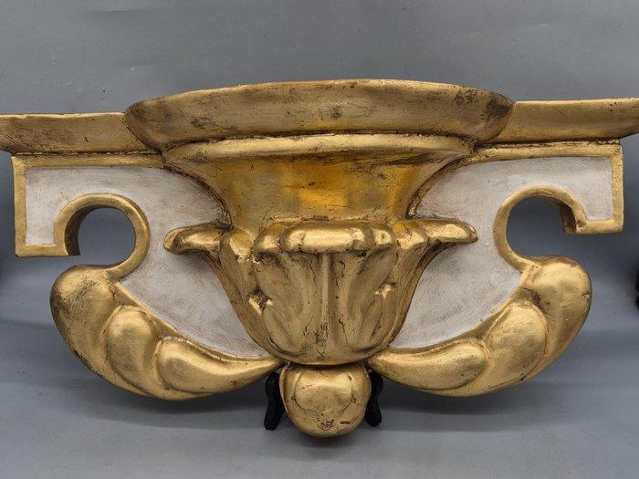 Wanddecoratie - Wandconsole – barokstijl – hout verguld en, Antiek en Kunst, Curiosa en Brocante
