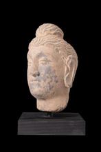 Gandhara Schist stenen hoofd van Boeddha - geweldig, Antiquités & Art