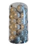 Kerstballen wit - 4 cm parelwit doos van 36 glas, Nieuw