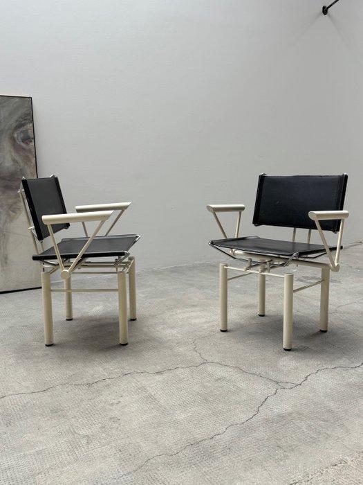 Kusch & Co. - Hans Ullrich Bitsch - Chaise (2) - Cuir, Acier, Antiek en Kunst, Kunst | Designobjecten