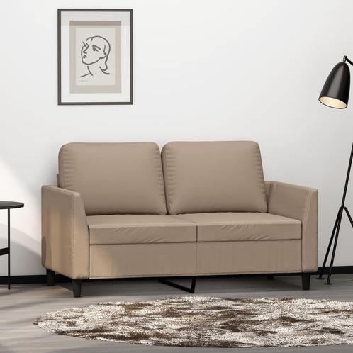 vidaXL Tweezitsbank 120 cm kunstleer cappuccinokleurig, Huis en Inrichting, Zetels | Zetels, Nieuw, Verzenden