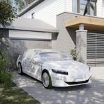 vidaXL Autohoes half met haken L PEVA zilverkleurig, Verzenden