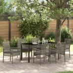 vidaXL 7-delige eetset voor in de tuin met kussens in het, Verzenden, Nieuw