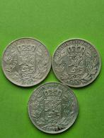 België. 5 Francs 1867 met & zonder punt + 1868 (Zonder