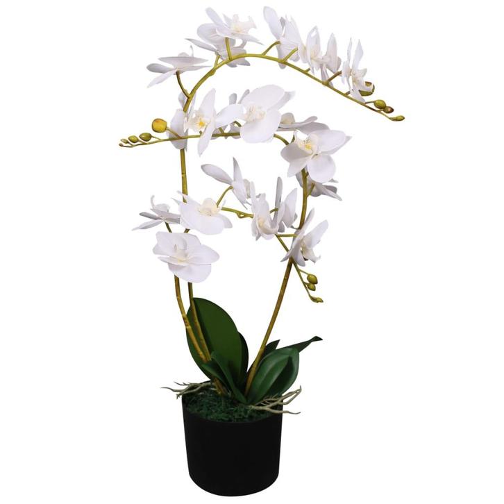 vidaXL Kunstplant orchidee met pot 65 cm wit, Huis en Inrichting, Woonaccessoires | Kunstplanten en Kunstbloemen, Nieuw, Verzenden