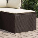 vidaXL Tuinkruk met kussen 55x55x37 cm poly rattan bruin, Verzenden, Nieuw