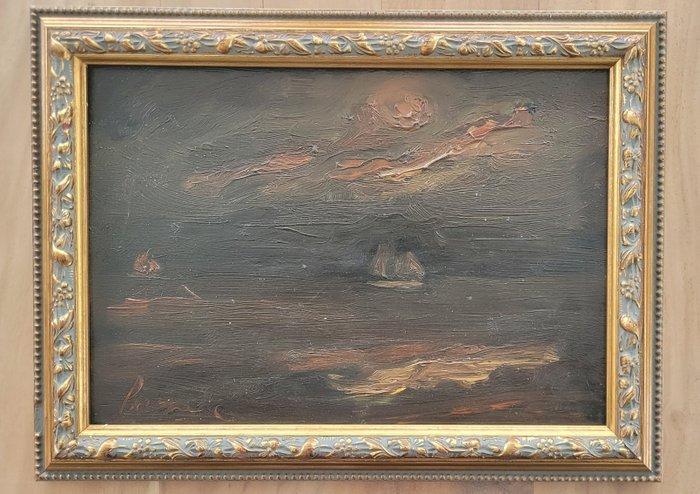 Constant Permeke (1886-1952) - Zeilschepen bij zonsondergang, Antiek en Kunst, Kunst | Schilderijen | Klassiek