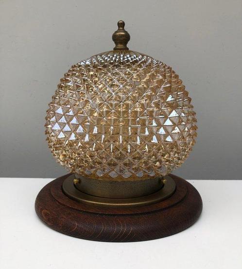 Massive - Plafondlamp - Glas, Hout, Messing - Art Deco, Antiek en Kunst, Curiosa en Brocante