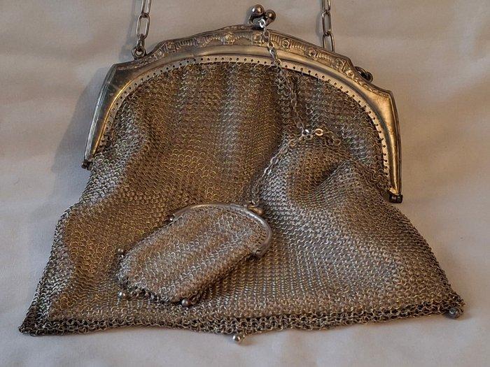 ART - Pracht van een Zilveren tas, Zilveren beugel met, Antiek en Kunst, Antiek | Zilver en Goud