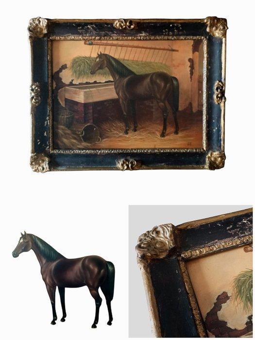 Tavoletta - Paneel - Hout - paard, Antiek en Kunst, Curiosa en Brocante