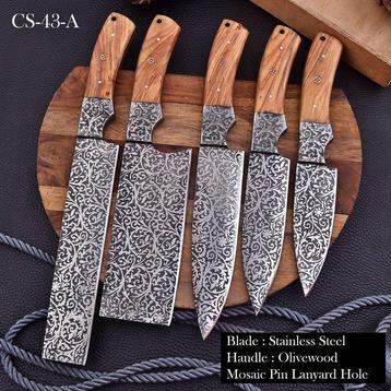 Couteau de cuisine - Chefs knife - Acier D2, bois dolive