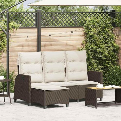 vidaXL Verstelbare tuinbank met kussens L-vormig poly rattan, Tuin en Terras, Tuinsets en Loungesets, Nieuw, Verzenden