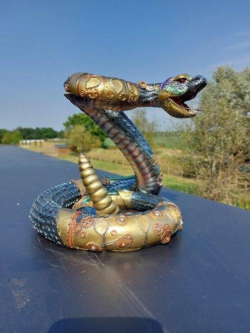 Statue, slang pyton steampunk - 22.5 cm - polyresine, Antiek en Kunst, Curiosa en Brocante