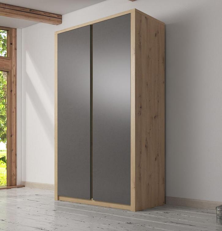 Kledingkast - Grijs - Eiken - 90x53x197 - Garderobekast, Huis en Inrichting, Kasten | Overige, Nieuw, Verzenden