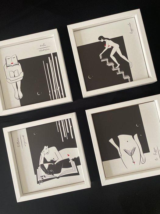 Kiasmo - Chiara Rescio - Lijst (4) - Hout, Keramiek, Antiquités & Art, Art | Objets design