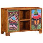 vidaXL Dressoir 90x35x60 massief acaciahout veelkleurig, Huis en Inrichting, Kasten | Dressoirs, Verzenden, Nieuw