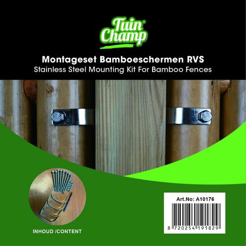 Montageset bamboeschermen RVS, Tuin en Terras, Schuttingen, Verzenden