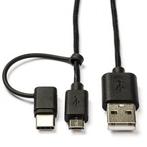 Motorola oplaadkabel | USB A  Micro USB + USB C | 1 meter, Telecommunicatie, Verzenden, Nieuw