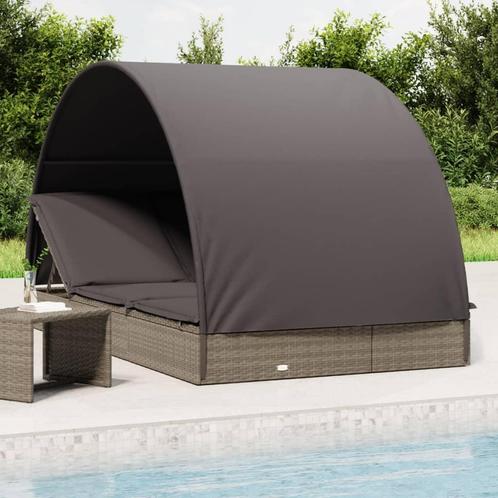 vidaXL Ligbed 2-persoons met rond dak 211x112x140 cm poly, Tuin en Terras, Ligbedden, Nieuw, Verzenden
