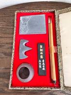 Chinese Calligraphy Set — Inkstone, Ink Stick, Brushes &