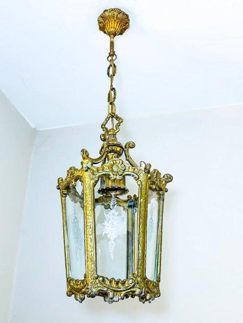 Plafondlamp - Verguld brons - Hanglamp, Antiek en Kunst, Curiosa en Brocante